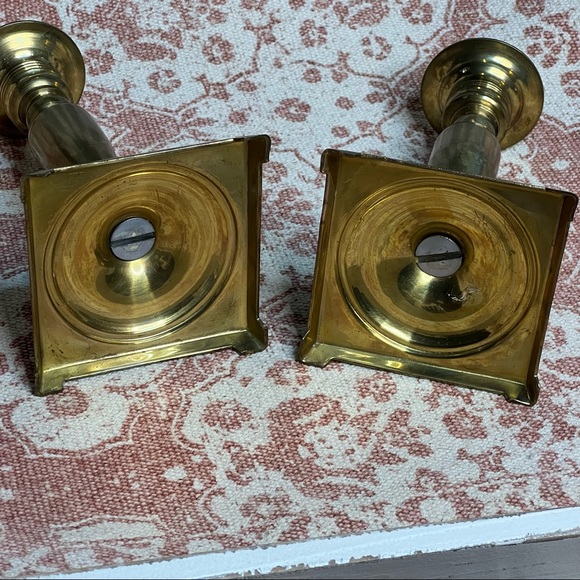 Vintage Brass Candlesticks - Picture 3 of 11